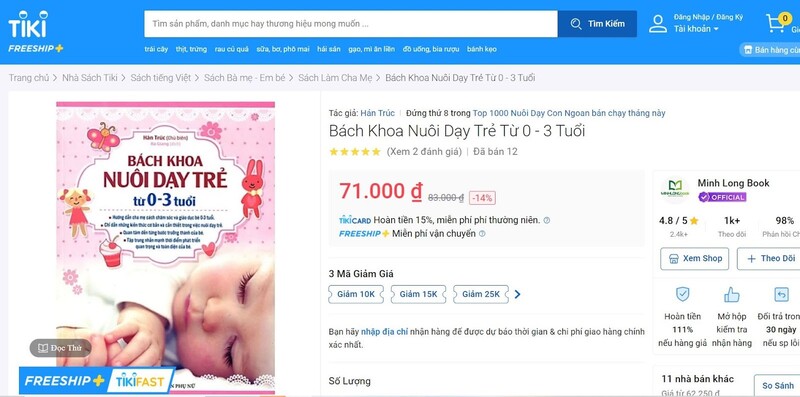 Có thể mua sách trên các trang thương mại điện tử. (Ảnh: Chụp màn hình)