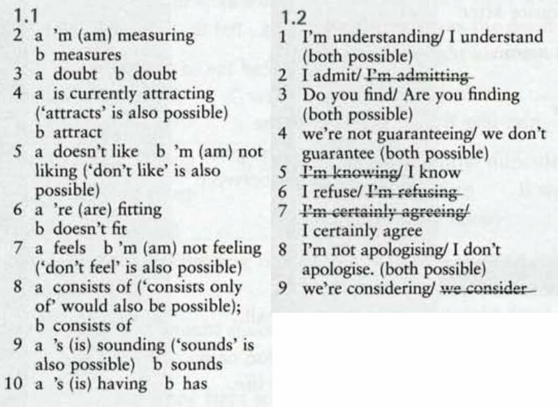 Đáp án bài tập thì HTĐ nâng cao English Grammar in Use 1. (Ảnh: Internet)