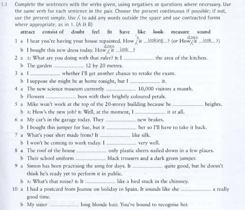 Bài tập về thì hiện tại đơn nâng cao với HTTD 1. (Ảnh: Internet)