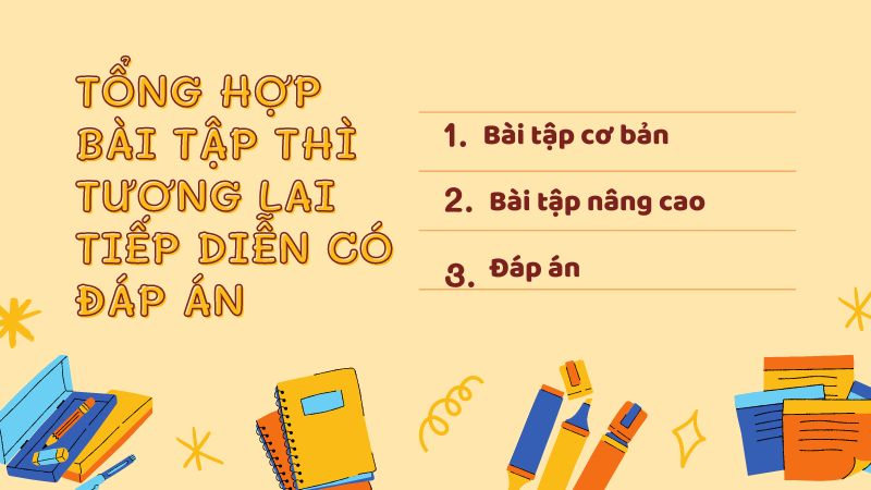 Tổng hợp bài tập về thì tương lai tiếp diễn từ cơ bản đến nâng cao. (Ảnh: Canva)