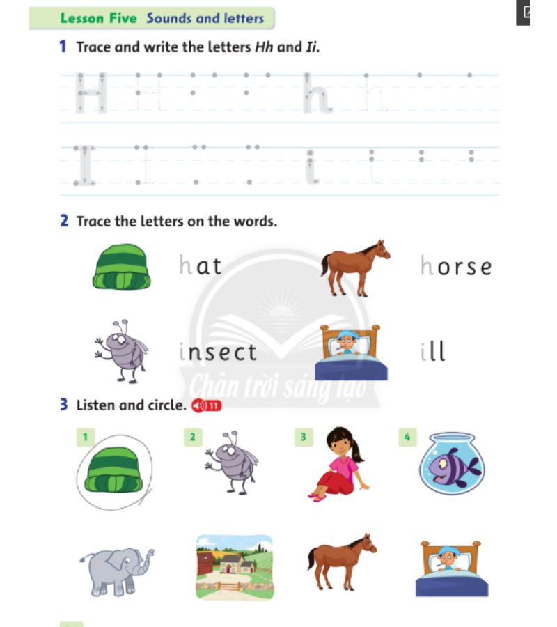 Bài tập lesson 5. (Ảnh: Chụp màn hình SGK)