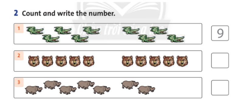 Count and write the number - Lesson 4. (Ảnh: Chụp màn hình SGK)