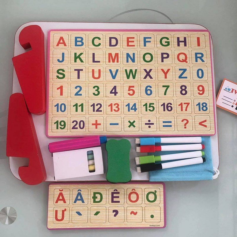 Bảng chữ cái tiếng Việt nam châm hai mặt tiện lợi. (Ảnh: Sưu tầm Internet)