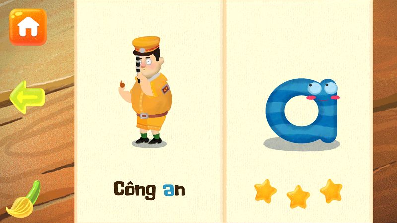 Học chữ cùng Vkids kèm theo ảnh minh họa sống động. (Ảnh: Vkids)