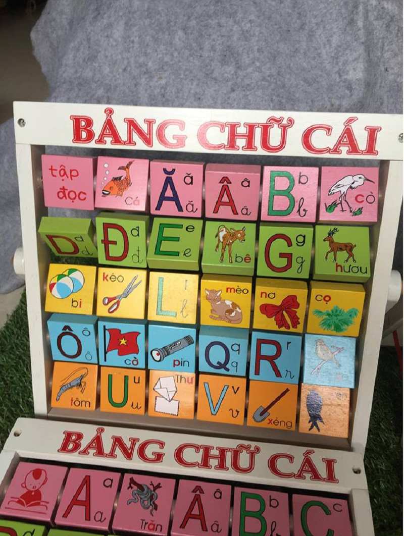 Bộ bảng chữ cái dạng xoay làm bặng nhựa dành cho bé. (Ảnh: Sưu tầm internet)