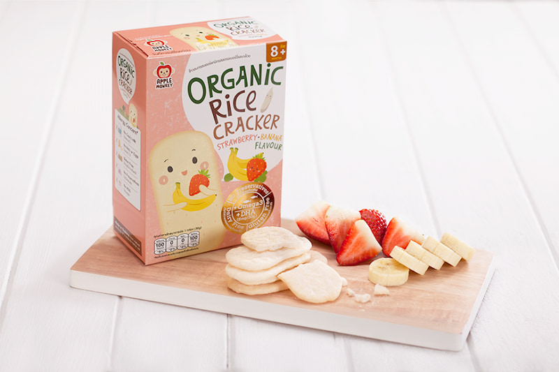 Bánh gạo Organic vị dâu chuối bổ sung Omega3 và DHA. (Ảnh: Sưu tầm Internet)