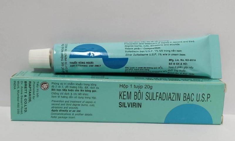 Kem bôi Kem silver sulfadiazine 1% (Silvirin, Silvadene). (Ảnh: Sưu tầm Internet)
