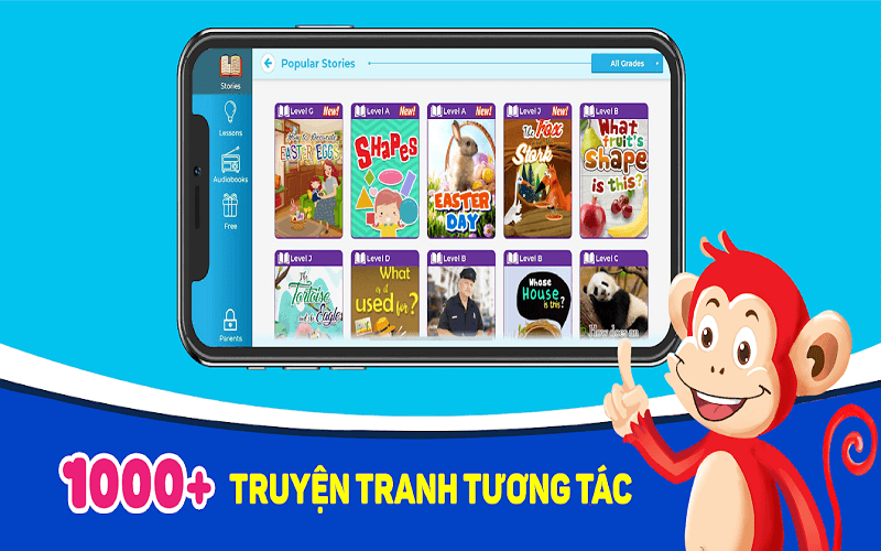Học chữ thông qua truyện tranh tương tác cùng Vmonkey. (Ảnh: Monkey)