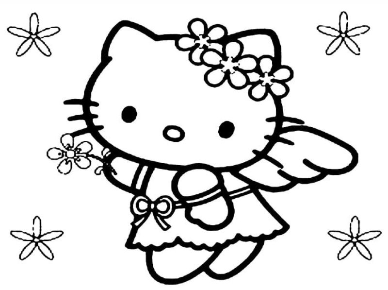Tranh tô màu hello kitty. (Ảnh: Sưu tầm Internet)
