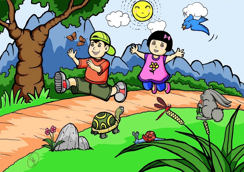 Dạy bé vẽ tranh thông qua việc sáng tạo từng câu chuyện. (ảnh: Sưu tầm internet)