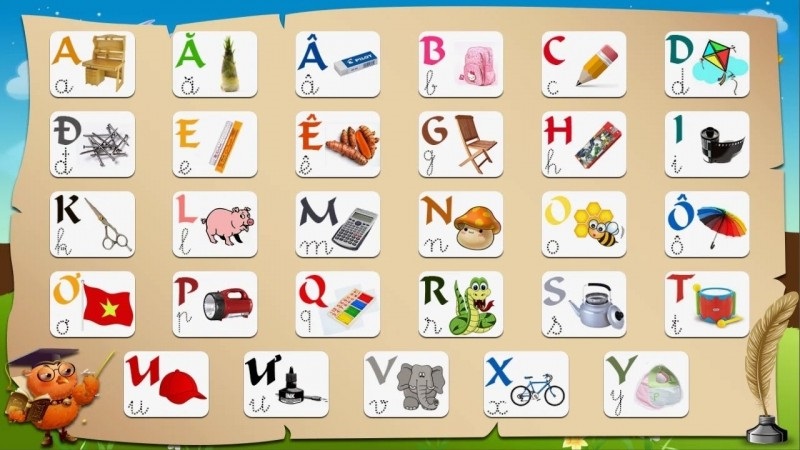 Sử dụng bộ chữ cái tiếng Việt với hình ảnh sinh động. (Ảnh: Tikibook)