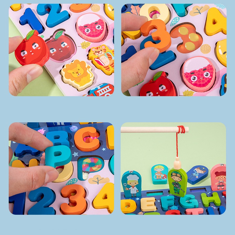 Bộ đồ chơi kết hợp chữ và số bằng gỗ cho trẻ. (ảnh: Sưu tầm internet)