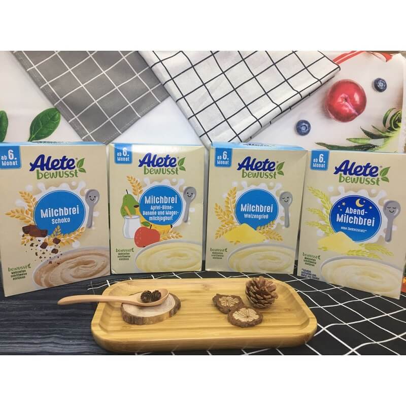Bột ăn dặm Alete có 4 vị chính. (Ảnh: Sưu tầm Internet) 