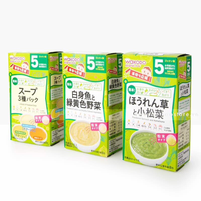 Cách pha bột ăn dặm Wakodo 3 vị. (Ảnh: sưu tầm internet)