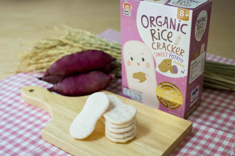 Bánh gạo organic vị khoai lang bổ sung Omega 3 & DHA. (Ảnh: Sưu tầm Internet)