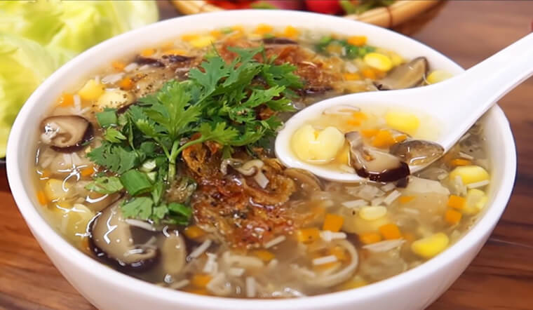 Ngô ngọt nấm hương thịt băm. (Ảnh: Sưu tầm Internet)