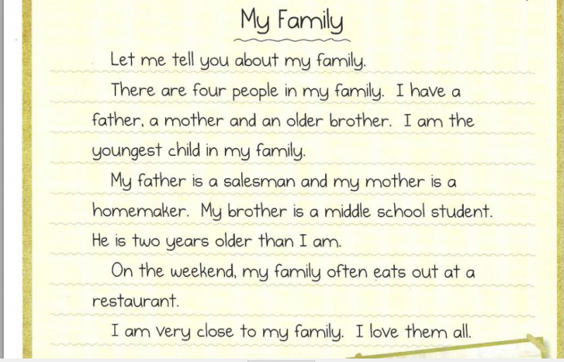 Chủ đề My family giúp bé có thể nói tiếng Anh dài, nhiều từ vựng nên không bí ý tưởng. (Ảnh: Sưu tầm Internet)
