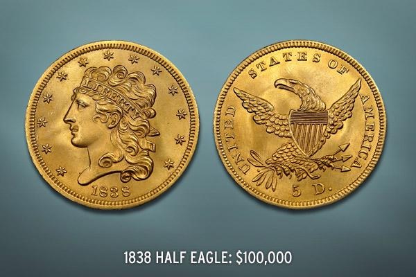 Đồng xu Half Eagle. (Ảnh: Sưu tầm internet)