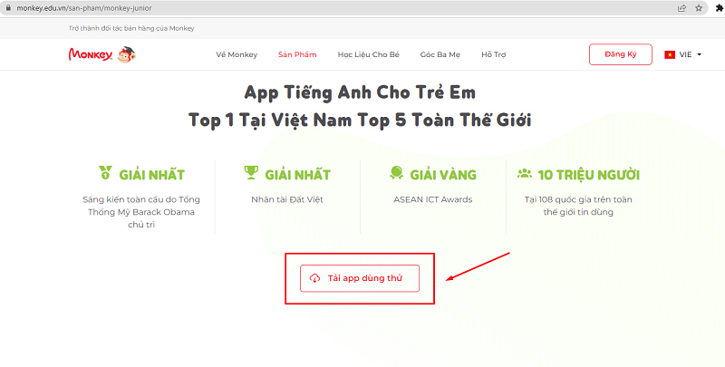 Cài Monkey Junior trên máy tính. (Ảnh: Chụp màn hình)