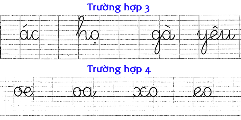 Hướng dẫn một số cách nối từ e trong khi viết. (Ảnh: Chữ Đẹp)