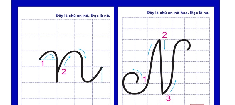 Đặc điểm chữ n trong cách viết. (Ảnh: Giáo Dục Số)