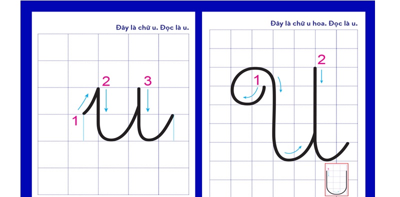 Đặc điểm cách viết chữ u. (Ảnh: Sưu tầm internet)