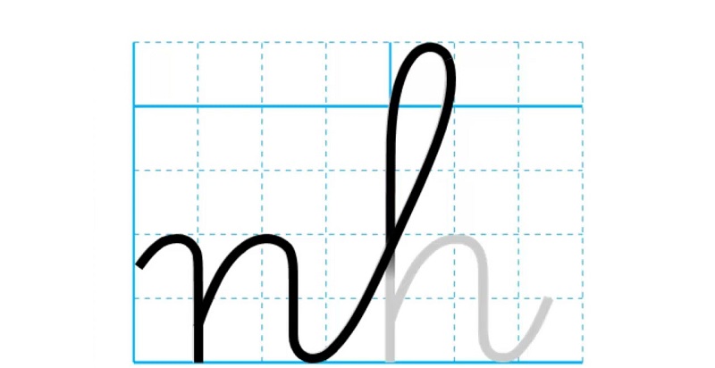 Cách viết chữ nh. (Ảnh: Sưu tầm internet)