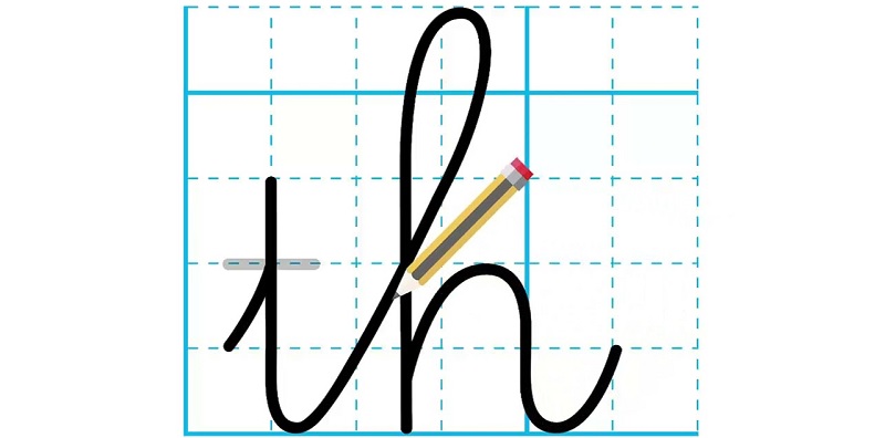 Cách viết chữ th. (Ảnh: Sưu tầm internet)