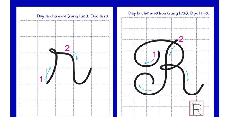 Đặc điểm chữ r trong cách viết. (Ảnh: Sưu tầm internet)