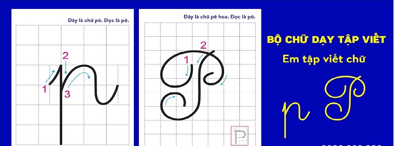 Đặc điểm cách viết chữ p. (Ảnh: Sưu tầm internet)
