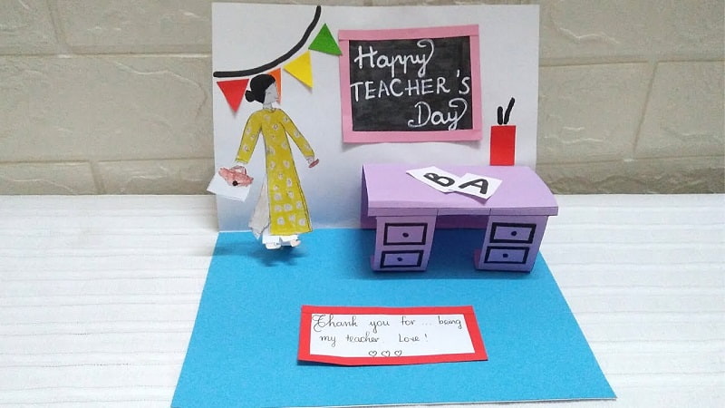 Cách làm thiệp 20/11 3D đơn giản mẫu số 6. (Ảnh: Sưu tầm Internet)