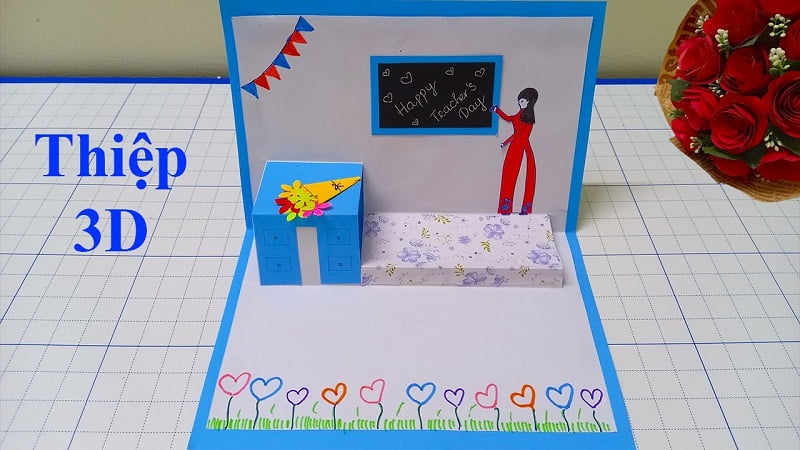 Mẫu làm thiệp 20/11 3D đơn giản số 5. (Ảnh: Sưu tầm Internet)