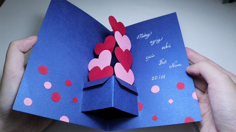 Mẫu làm thiệp 3D 20/11 số 4. (Ảnh: Sưu tầm Internet)