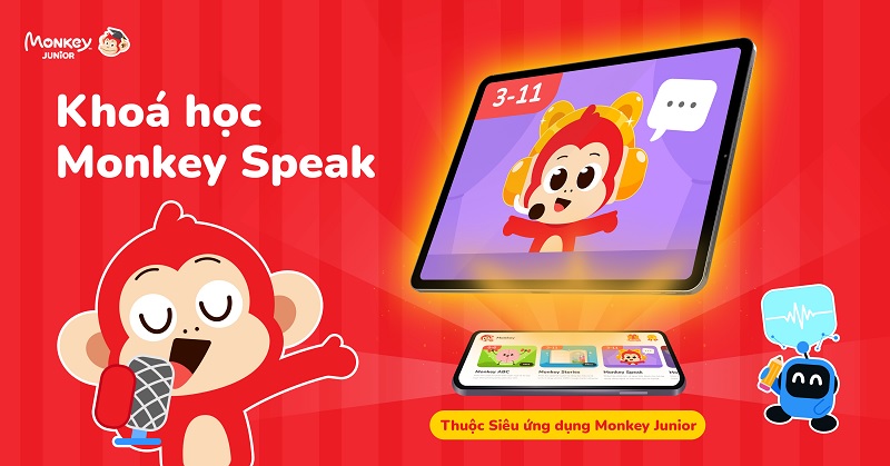 Phát âm tiếng Anh chuẩn từ đầu với khoá học Monkey Speak. (Ảnh: Monkey)