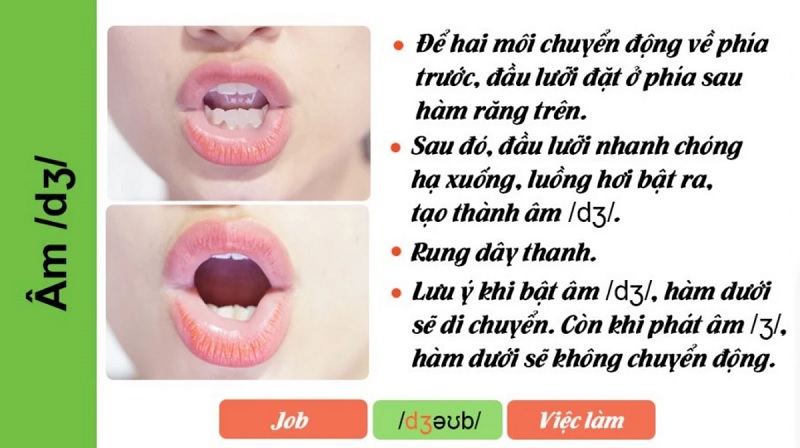 Cách phát âm dʒ trong tiếng Anh. (Ảnh: Sưu tầm internet)
