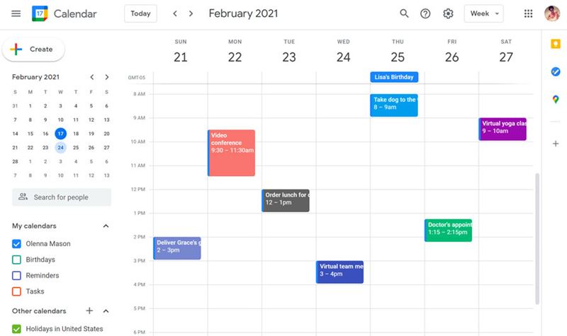 Công cụ Google Calendar giúp học sinh tự lập kế hoạch thời gian. (Ảnh: Internet)