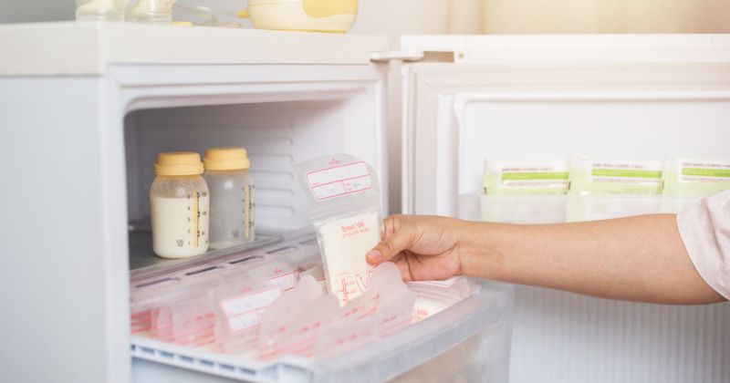 Trữ sữa trong túi/bình chuyên dụng và cho vào ngăn mát trước khi cấp đông. (Ảnh: Sưu tầm Internet)