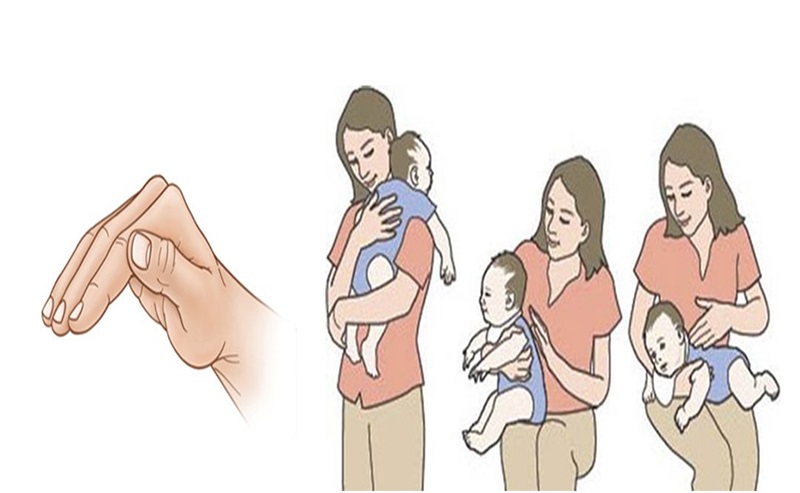 3 cách vỗ ợ hơi cho trẻ sơ sinh cơ bản (Ảnh: Sưu tầm internet)