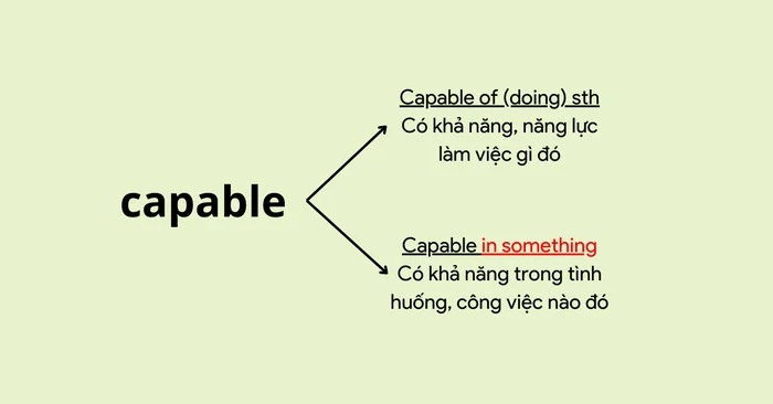 Một số giới từ đi kèm capable trong tiếng Anh (Ảnh: Sưu tầm internet)
