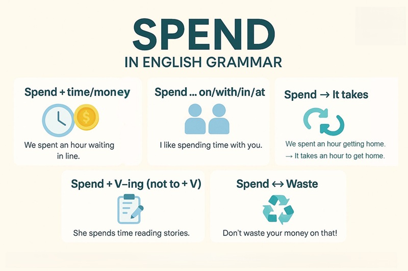 Spend thường được d&ugrave;ng nhiều trong giao tiếp tiếng Anh (Ảnh: Sưu tầm internet)