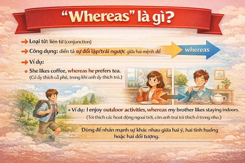 &Yacute; nghĩa của từ whereas trong tiếng Anh (Ảnh: Sưu tầm internet)