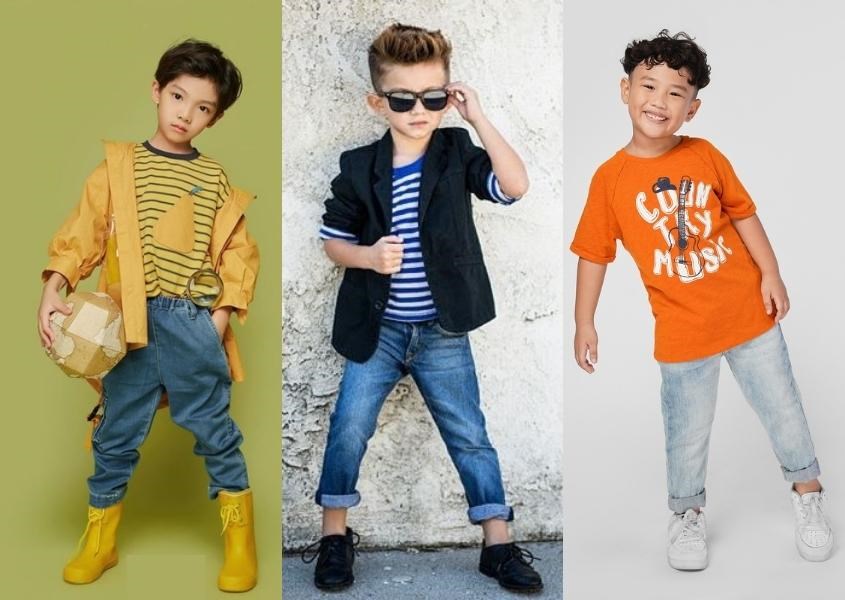 Quần jean cá tính kết hợp với áo thun/ áo sơ mi đơn giản, lịch lãm