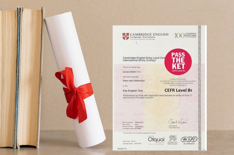 KET là một chứng chỉ tiếng Anh thuộc hệ thống Cambridge cho học sinh cấp 2 (Ảnh: Ila)