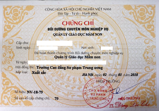 Chứng chỉ giáo dục mầm non là cơ sở đánh giá năng lượng của giáo viên, quản lý nhà trường (Ảnh: Sưu tầm internet)