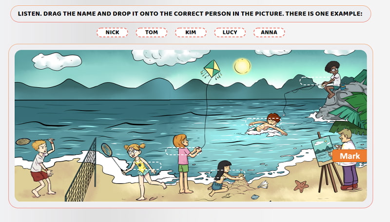 Bài thi kỹ năng nghe chứng chỉ Starters. (Ảnh: Fyer.vn