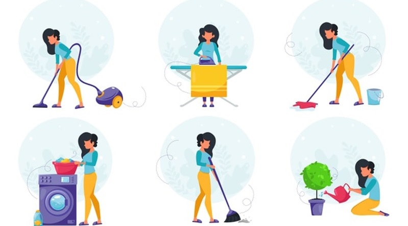 Công việc nhà là một chủ đề phổ biến, thông dụng khi học tiếng Anh. (Ảnh: Sưu tầm internet)