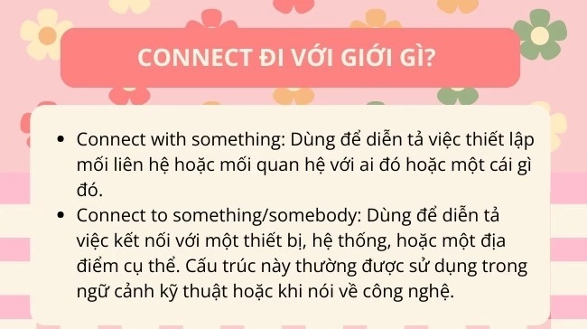 Có nhiều giới từ đi cùng với connect trong tiếng Anh (Ảnh: Sưu tầm internet)