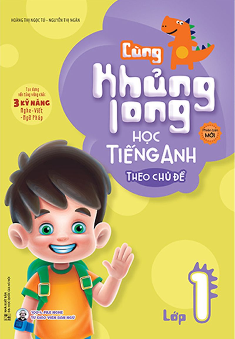 Sách cùng khủng long học tiếng Anh cho bé lớp 1. (Ảnh: