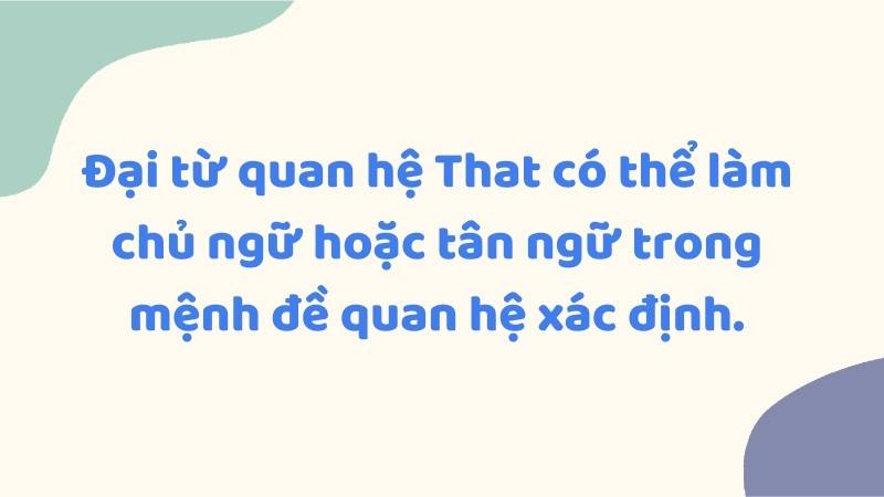 Cách sử dụng đại từ quan hệ That. (Ảnh: Canva)
