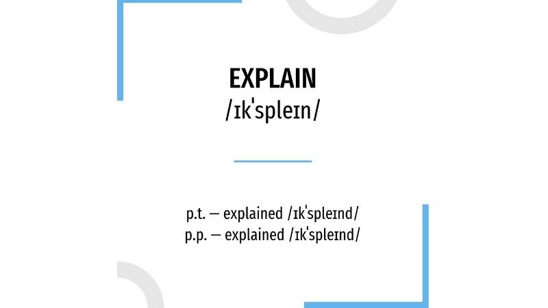 Verb forms của explain. (Ảnh: Sưu tầm Internet)